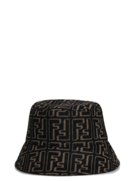 FENDI All-Over Logo Printed Raffia Bucket Hat for Men