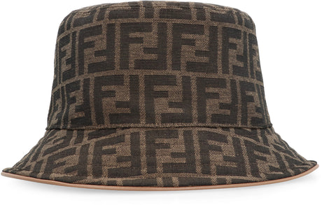 FENDI All-Over Jacquard Logo Bucket Hat for Women in Brown