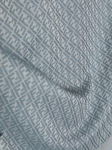 FENDI寶藍色絲羊毛混紡設計師圍巾-SS24系列