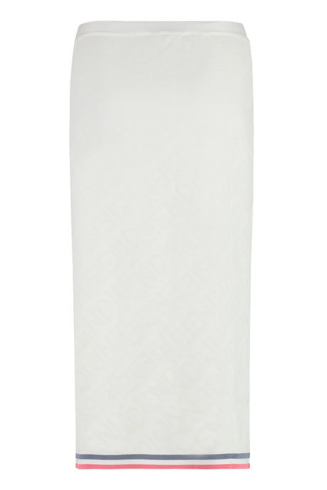 白のジャカード編みスカート for 女性