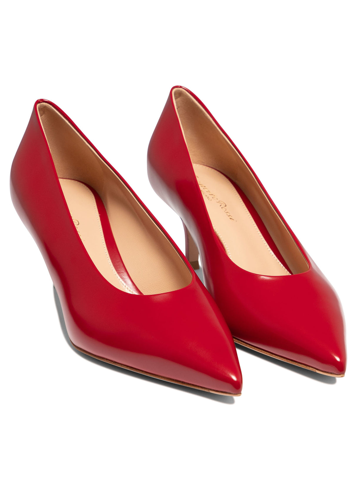 经典红色女士皮质高跟鞋 - FW24系列