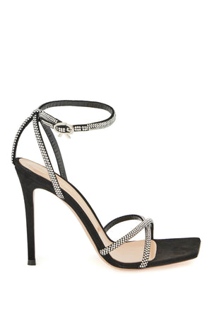 Gemstone Embellished Suede Sandals for Women - FW23