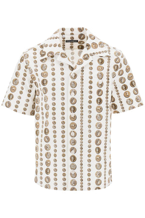 Men's White Coin Print Shirt from FW23 Collection