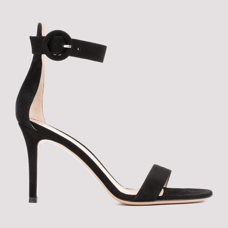 Sandal đen da lộn thanh lịch cho phụ nữ - Chiều cao gót 8,5cm