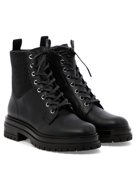 GIANVITO ROSSI Stylish Lace-Up Combat Boots for Women - Fall/Winter 2023