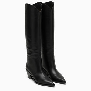 GIANVITO ROSSI Black Leather High Boots for Women