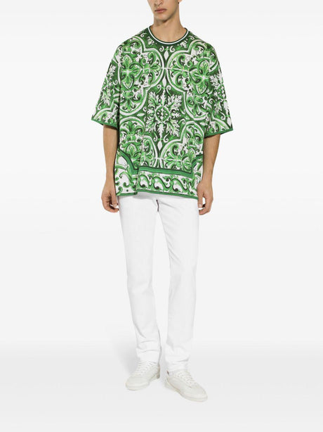 DOLCE & GABBANA Luxury Green Cotton T-Shirt