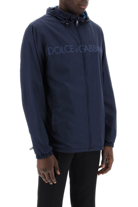 DOLCE & GABBANA Men's Reversible Windbreaker Jacket in Blue for SS24