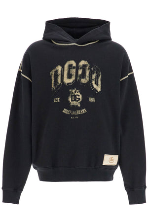 DOLCE & GABBANA OVERSIZED HOODIE WITH HOOD AND LOGO PRINT