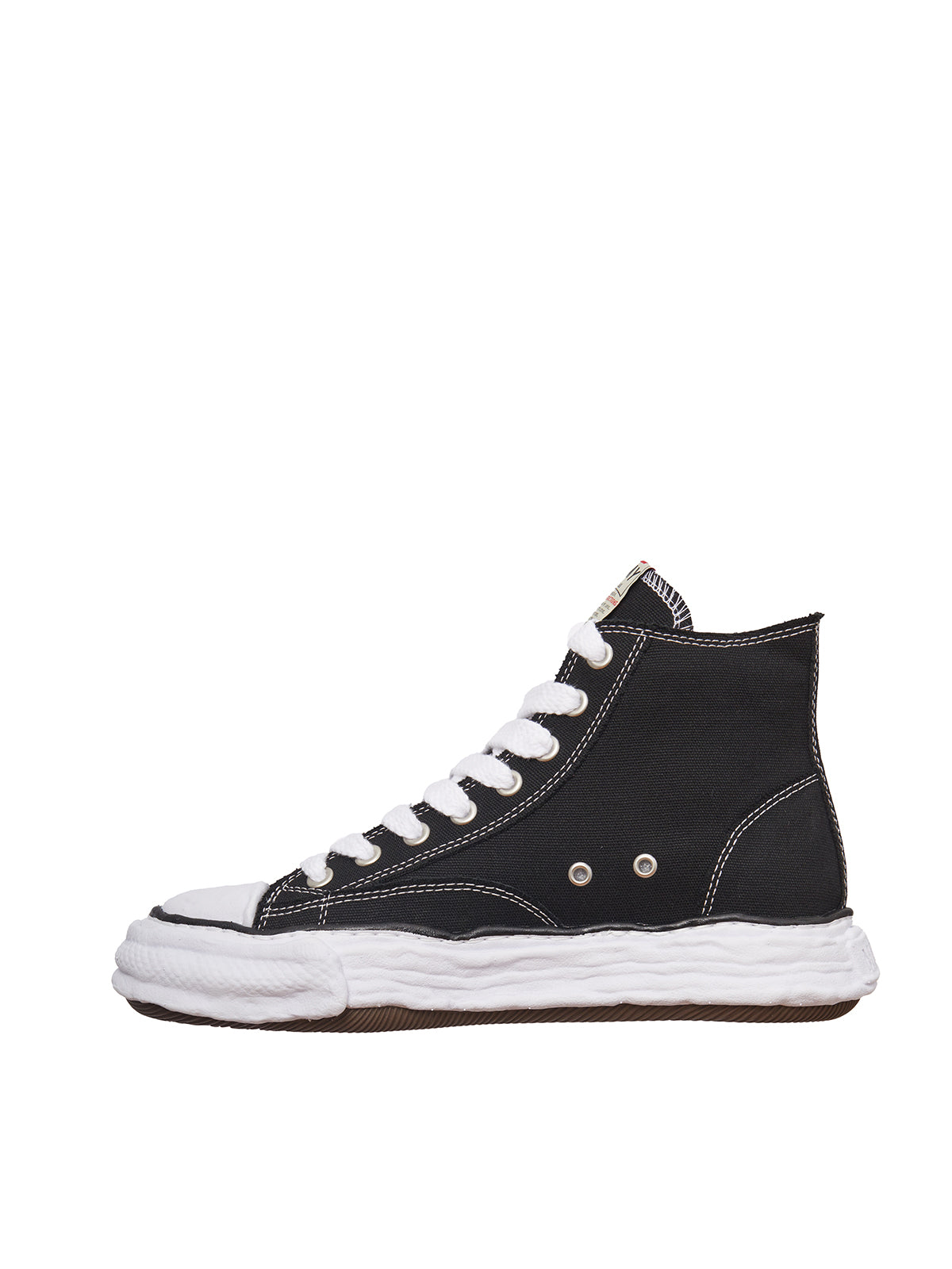 Black Leather High-Top Sneakers for Men
