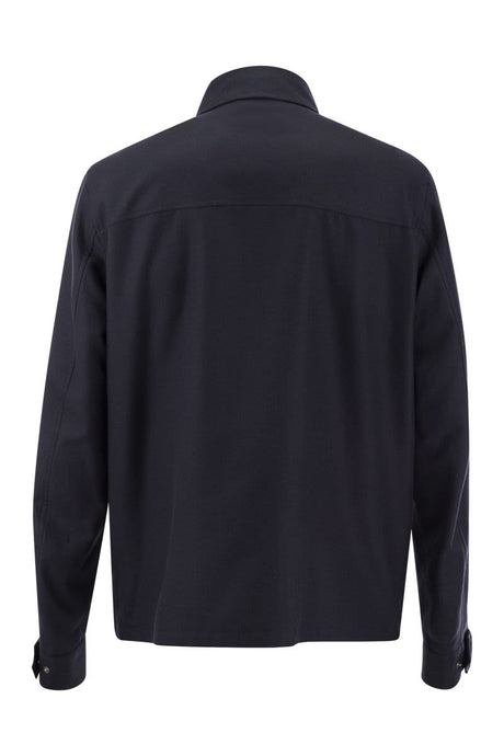 HERNO Men's Pearl Rain Cotton Silk Cashmere Shirt - SS24 Collection
