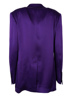 Pink & Purple Satin Finish Blazer for Women: SS23 Collection