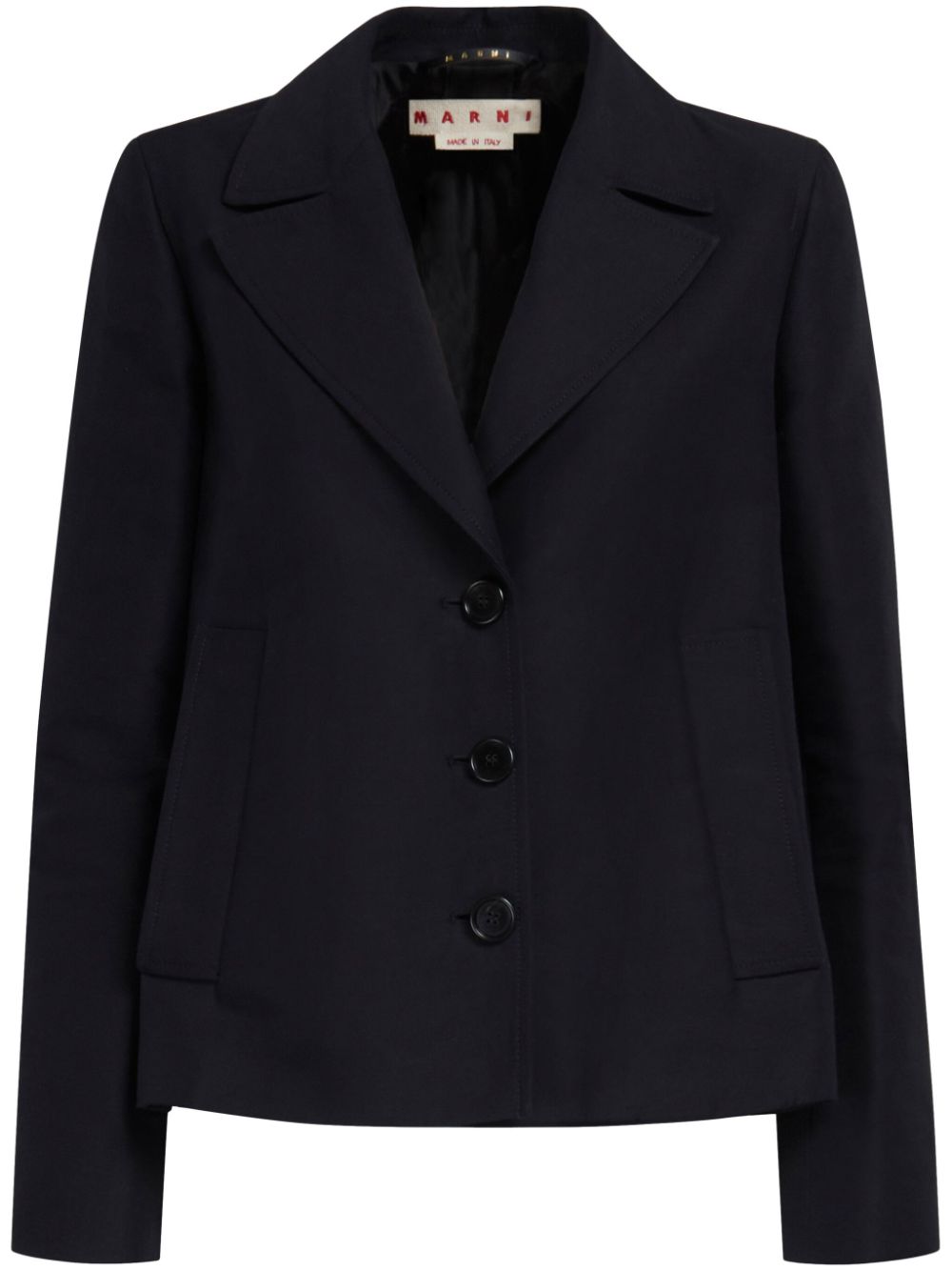 黑色棉質短款喇叭袖女士夾克-SS24系列