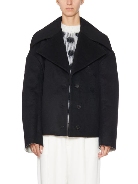 MARNI Women's Black Felted Cocoon Jacket for FW23