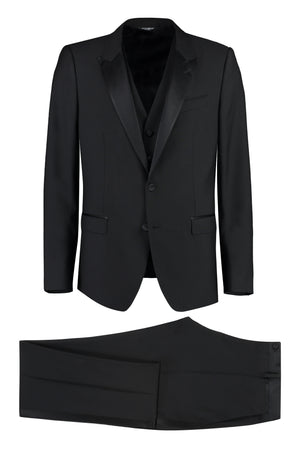 Bộ vest tối cổ điển gồm ba món cho nam - màu đen