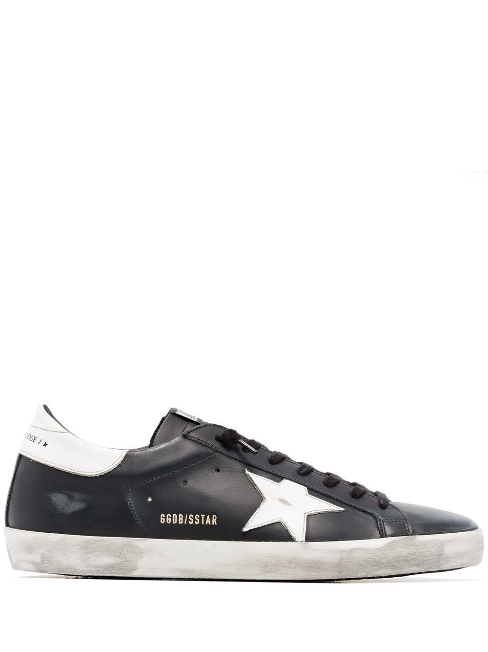 Deluxe Black and White Leather Men's Sneakers for SS24 Season