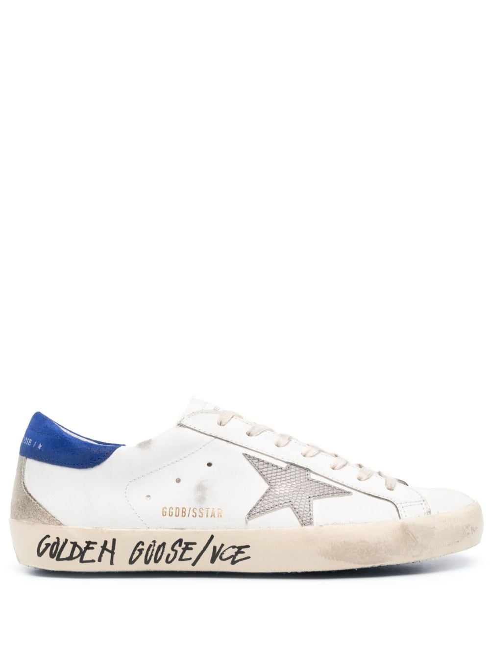 GOLDEN GOOSE Men's Distressed Leather Navy Sneakers for FW23