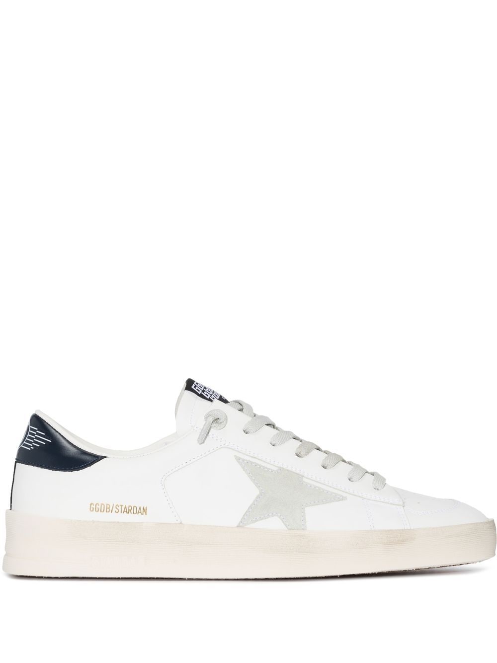 Men's Star-Patch Lace-Up Leather Sneakers for FW24
