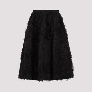 COMME DES GARÇONS Black Nylon Midi Skirt for Women - SS24 Collection