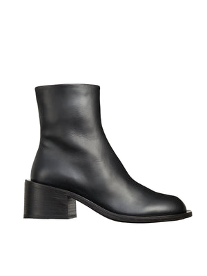 Black Leather Crozon Boots for Women