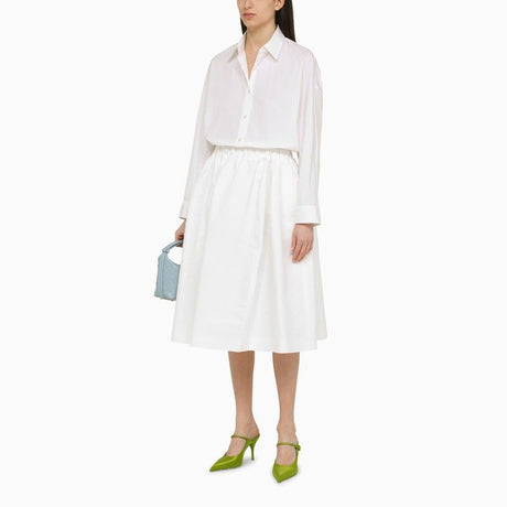 女性用白色棉布寬裙 - 2024春夏系列