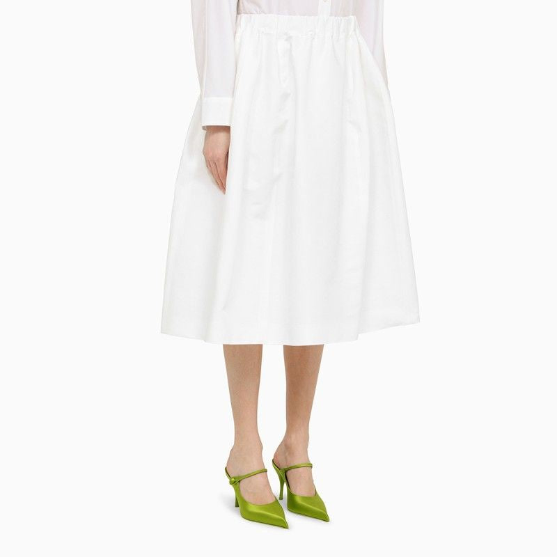 MARNI White Cotton Wide Skirt for Women - Spring/Summer 2024 Collection