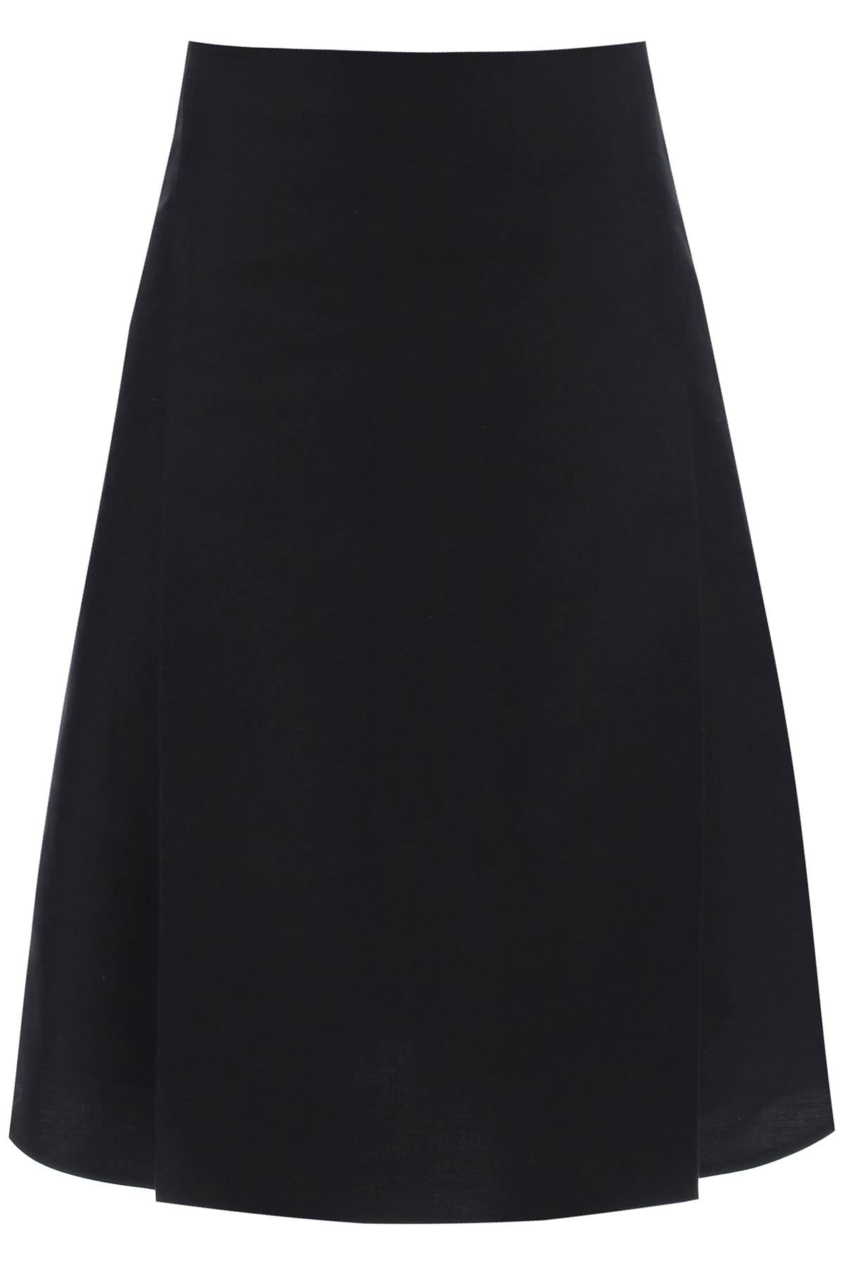 MARNI Black Cotton Flared Midi Skirt for Women - SS24 Collection