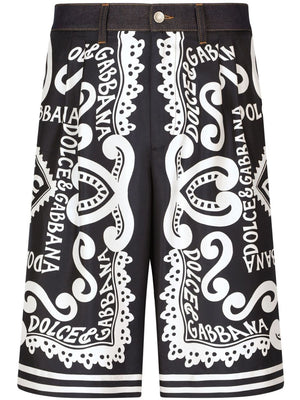 Marina Print Silk-Blend Shorts for Men