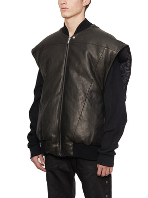 Men's Designer Black Leather Jacket - FW23 Collection