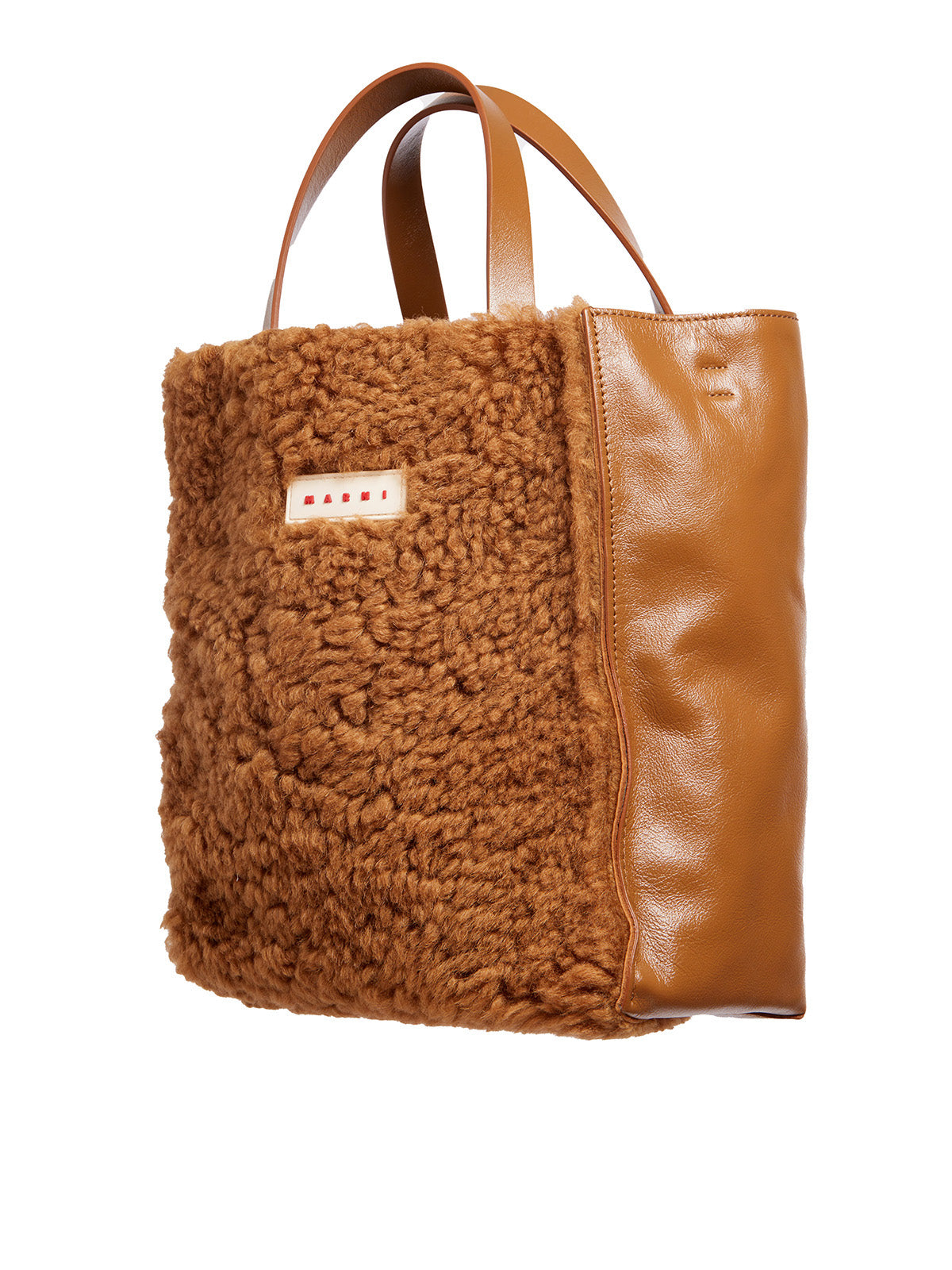 MARNI Brown Shopper Tote with Shoulder Strap and Internal Zip Pocket for Women