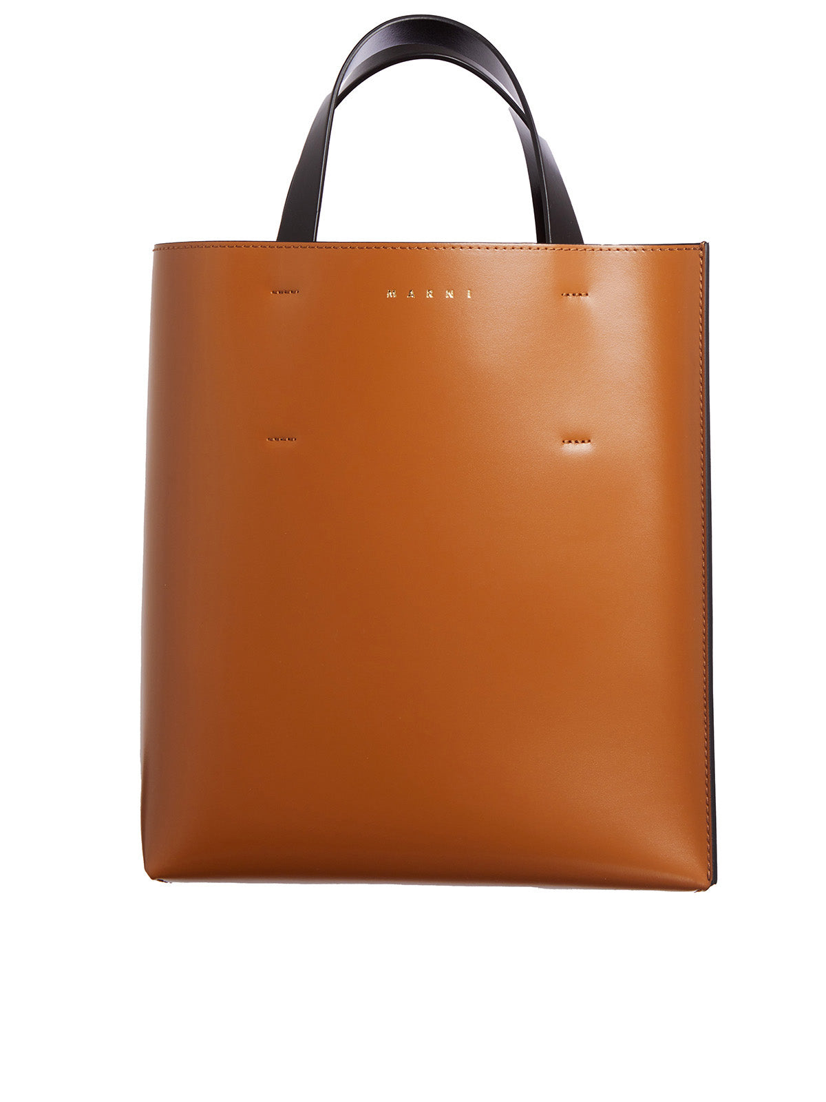 MARNI Brown Logo Shopping Bag with Detachable Strap for Women