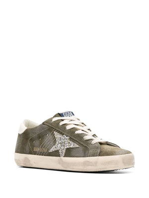GOLDEN GOOSE Olive Night Glitter Star Women's Fashion Sneakers for SS24