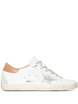 Women's White Leather Star Sneakers