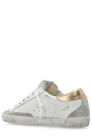 GOLDEN GOOSE White/Gold Crystal Detail Sneakers for Women - FW24