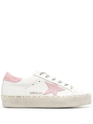Women's White Distressed Platform Sneakers by Golden Goose