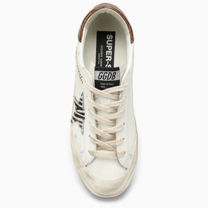 Women's White Leather Low Top Trainers with Iconic Animal Star Detail