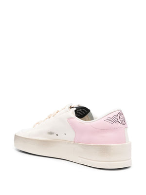 GOLDEN GOOSE Light Pink Distressed Leather Sneaker for Women - FW23 Collection