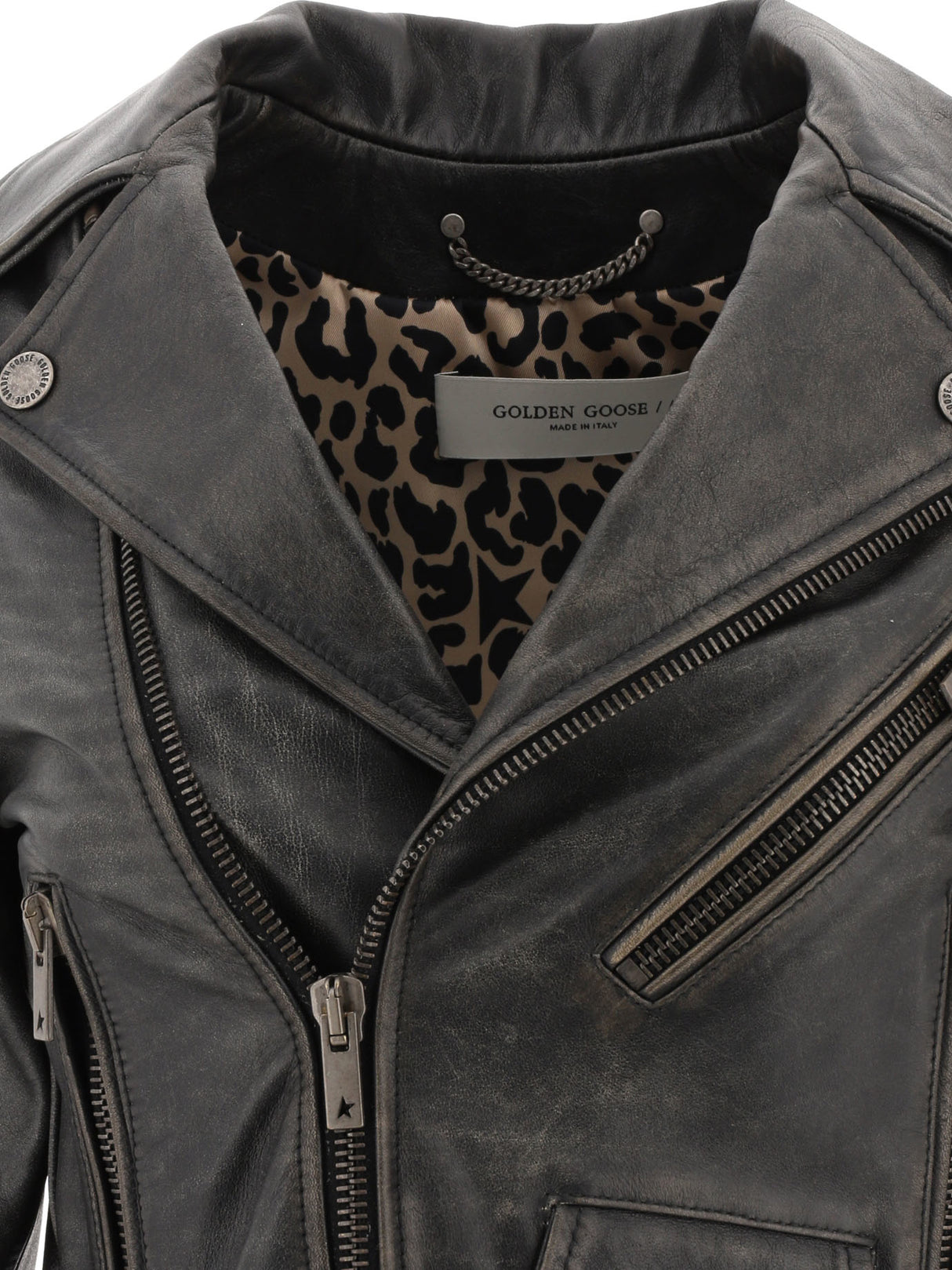 Distressed Leather Jacket for Women