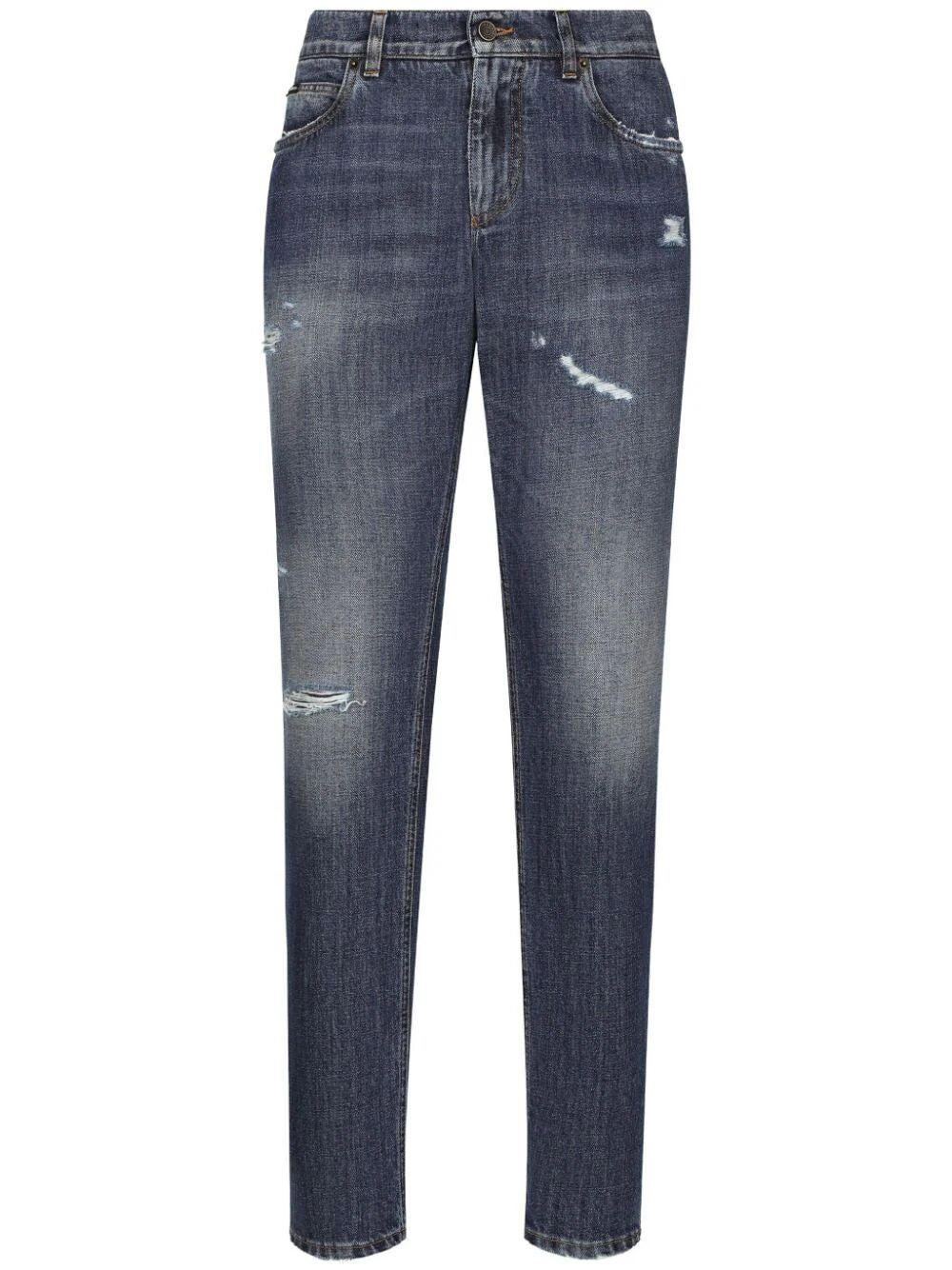 DOLCE & GABBANA Men's Straight Leg Cotton Jeans in Blue for SS24