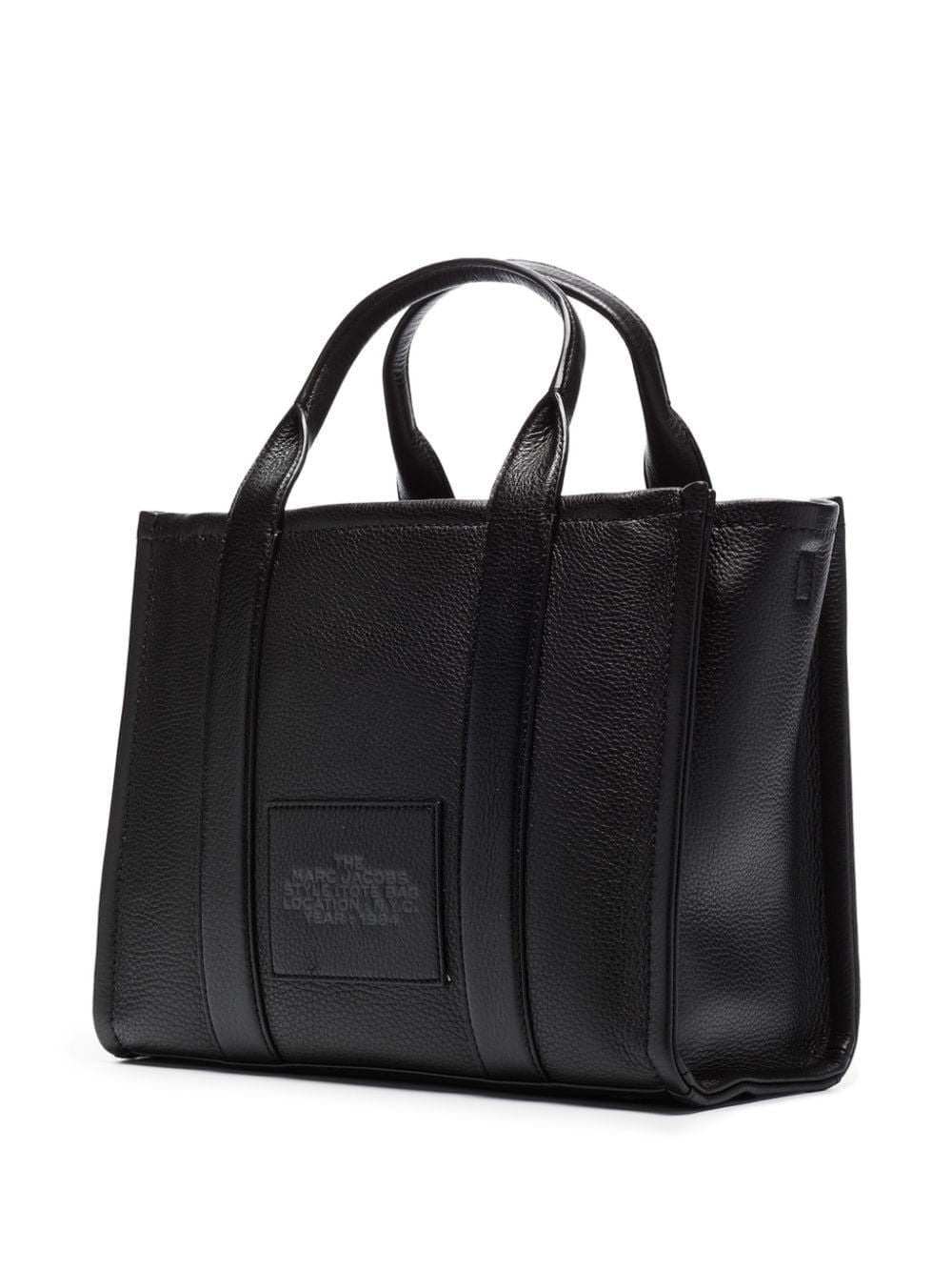 MARC JACOBS Women's Elegant Black Leather Medium Tote Handbag for Fall/Winter 2024