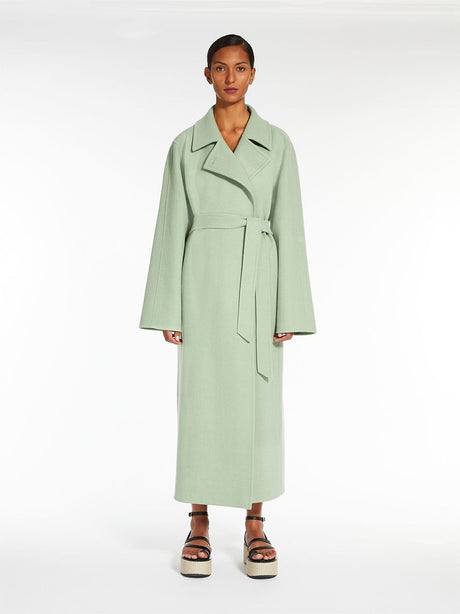 炫麗女士綠色羊毛與羊絨夾克 - SS23