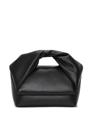 ねじれた黒いポーチ型ハンドバッグ（女性用）