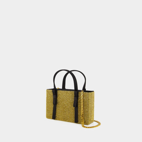 KARA Golden Bow Mesh Midi Tote Handbag for Women Spring/Summer 2024