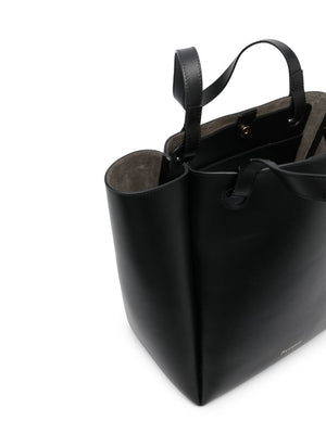 黑色链条装饰软皮手提包 - FW23系列