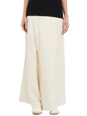 Floral Wide-Leg Trousers for Women in White