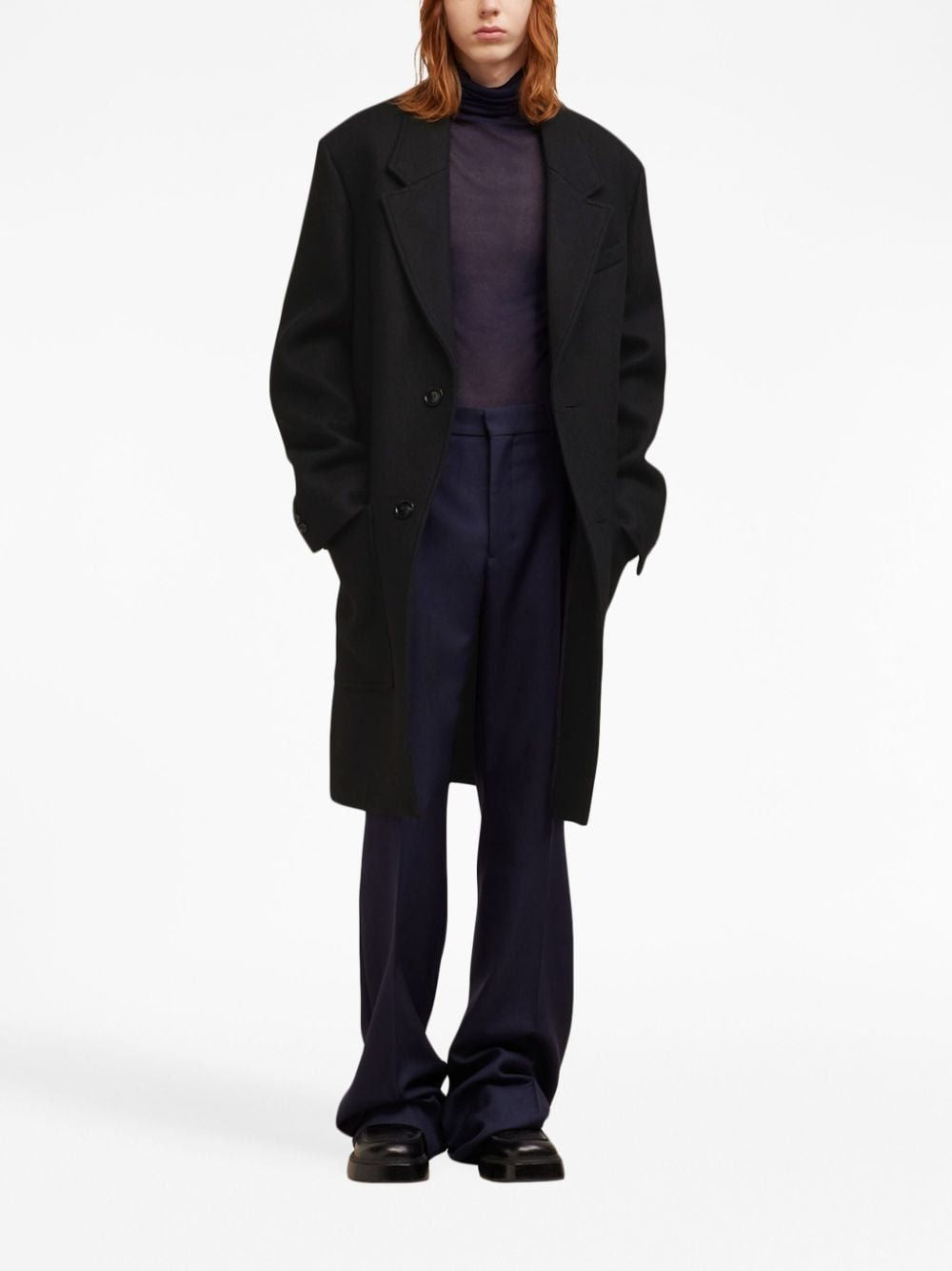 AMI PARIS FW23 Men's 100% Virgin Wool Coat - Classic and Sophisticated