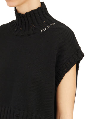 MARNI Black Cropped Turtleneck Sweater - SS24