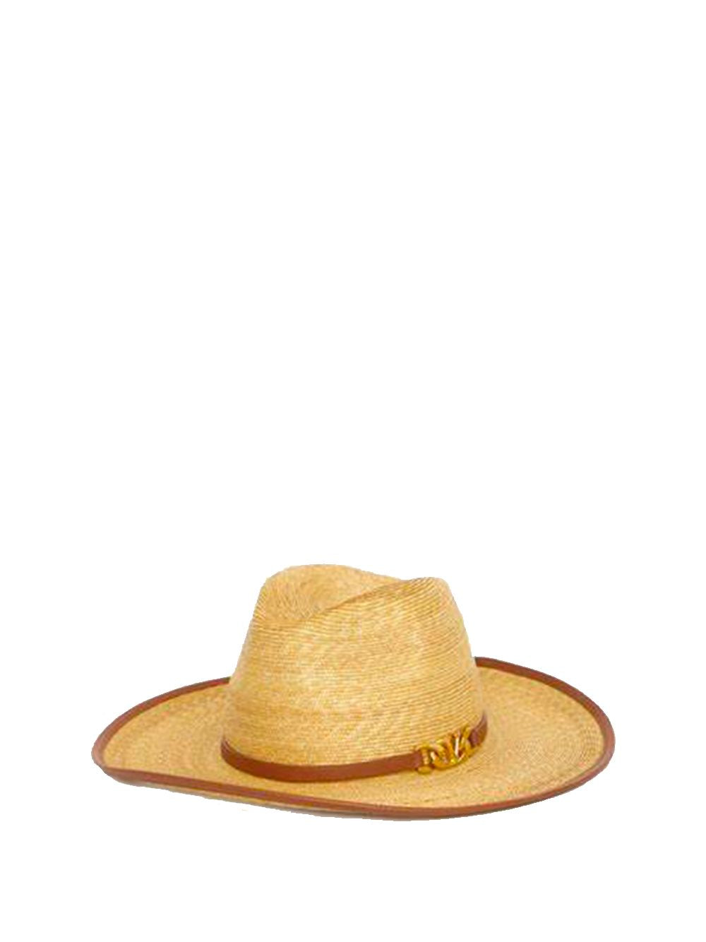 SS23 VLOGO Chain Straw Hat in Nude & Neutrals for Women