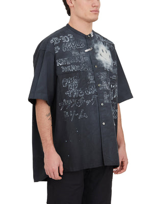 MAISON MIHARA YASUHIRO	 Vintage Style Distressed Shirt for Men - Black