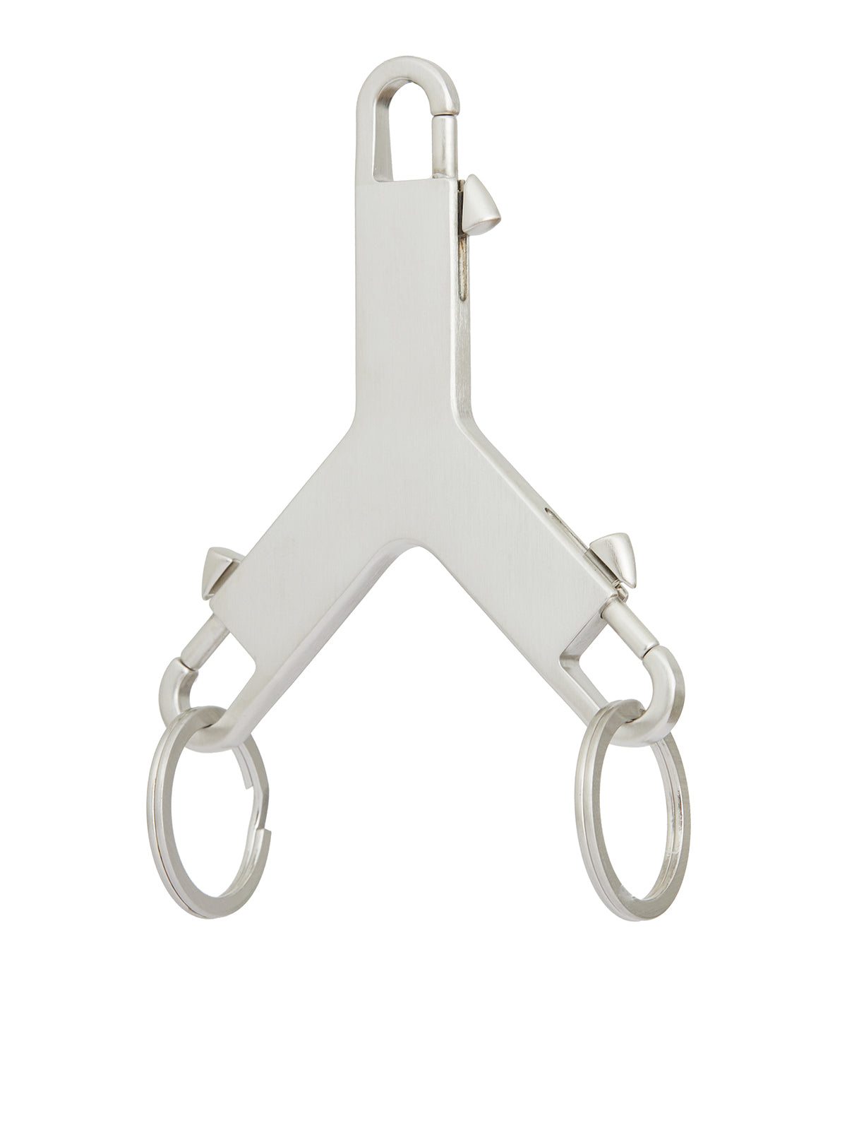 RICK OWENS Gray 3-Sided Keychain with Engraved Logo